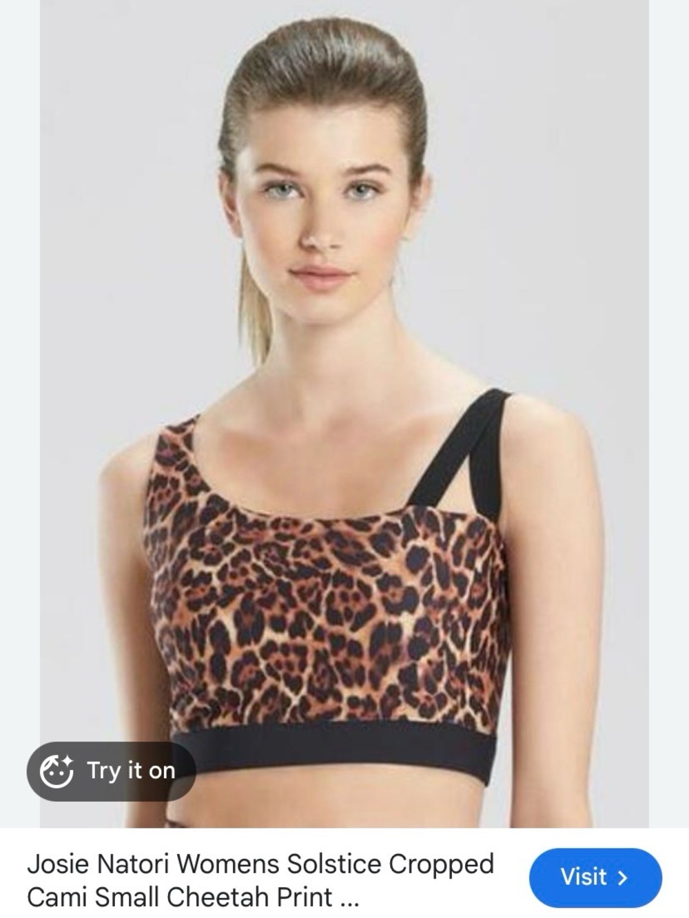 Josie Natori cheetah Print One-Shoulder Sports Bralette